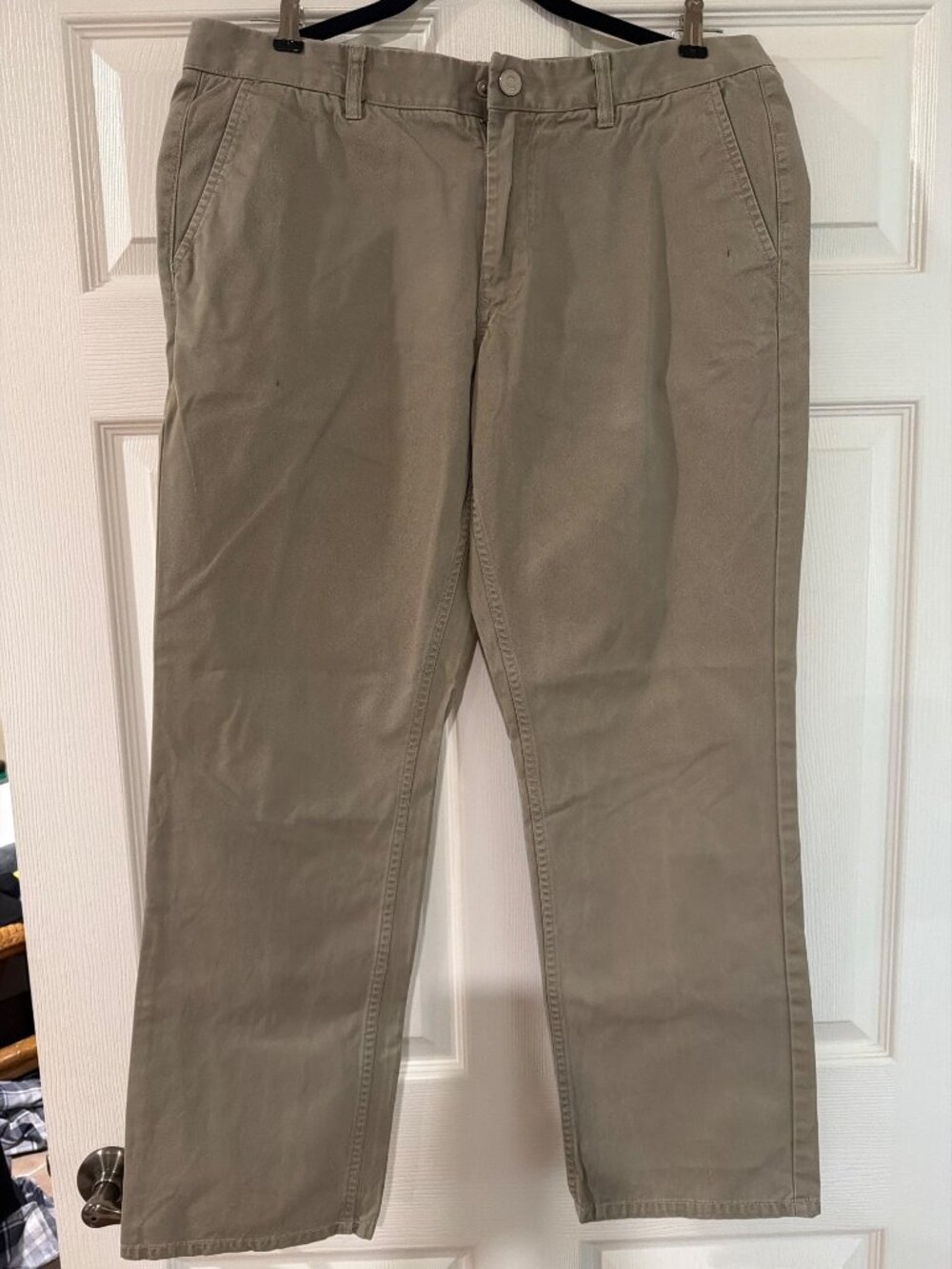 Tailor Vintage Mens Khaki Straight Fit Washed Chinos 34x30 100% Cotton Made In B
